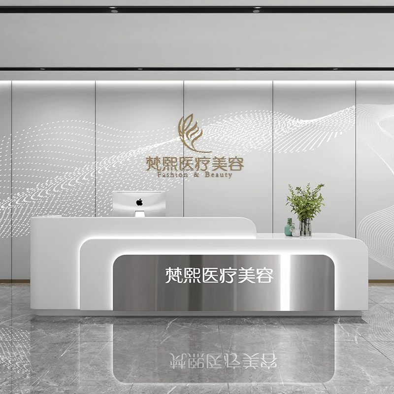 Design Boutique Front Desk Reception Counter Barber Classic Business Reception Desks Beauty Salon Mostrador Recepcion Furniture #1