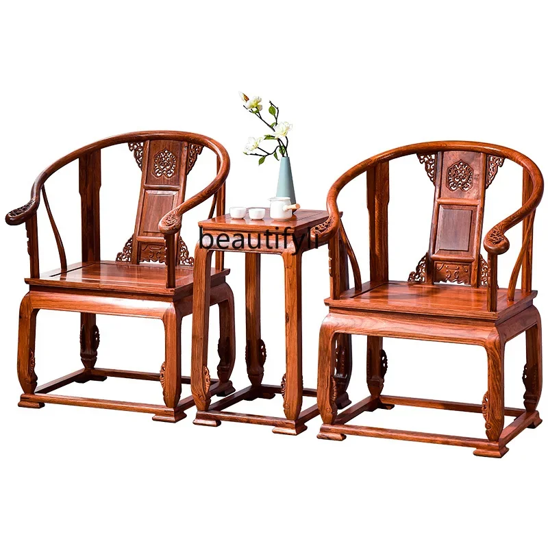 

SS Newrosewood chair Chinese hedgehog red sandalwood surrounding chair solid wood master chair casual armchair