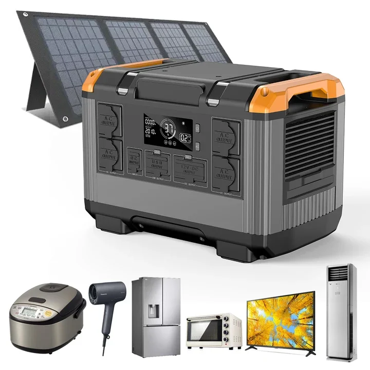 

Brand New Home Use 2400W Solar Power Station LiFePO4 Solar Generator 220V Outdoor Emergency Charging Lighting Portable