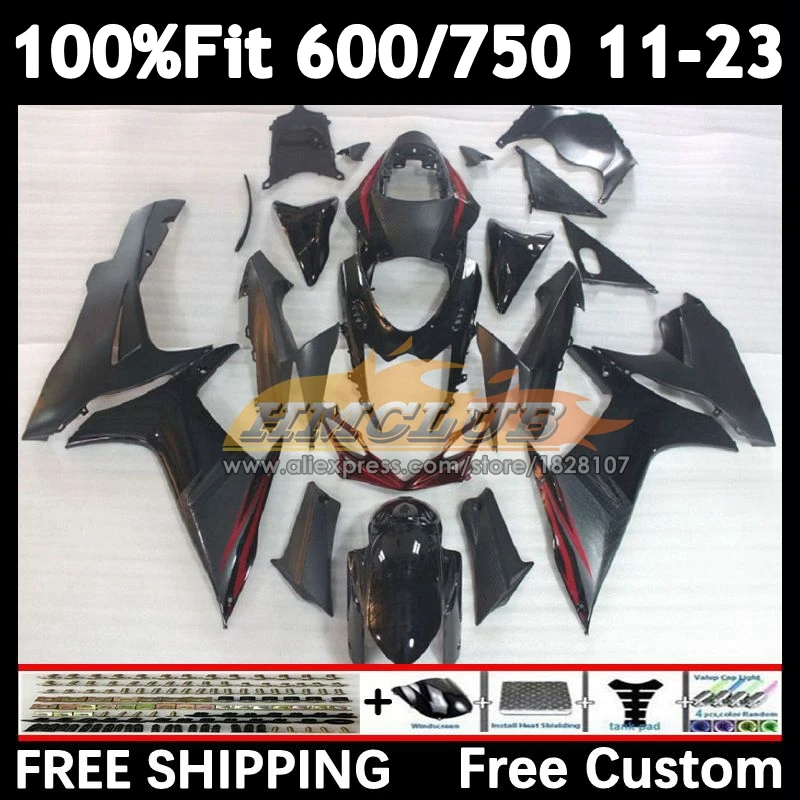 Body For SUZUKI black stock GSXR 600 750 2011 2012 2013 2014 2015 2016 16No.9 K11 GSXR600 GSXR750 11 12 13 14 15 16 17 Fairing