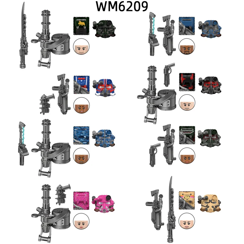 WM6209 폴아웃 T45 파워드 아머 모델 블록 MOC 브릭 세트 선물 장난감