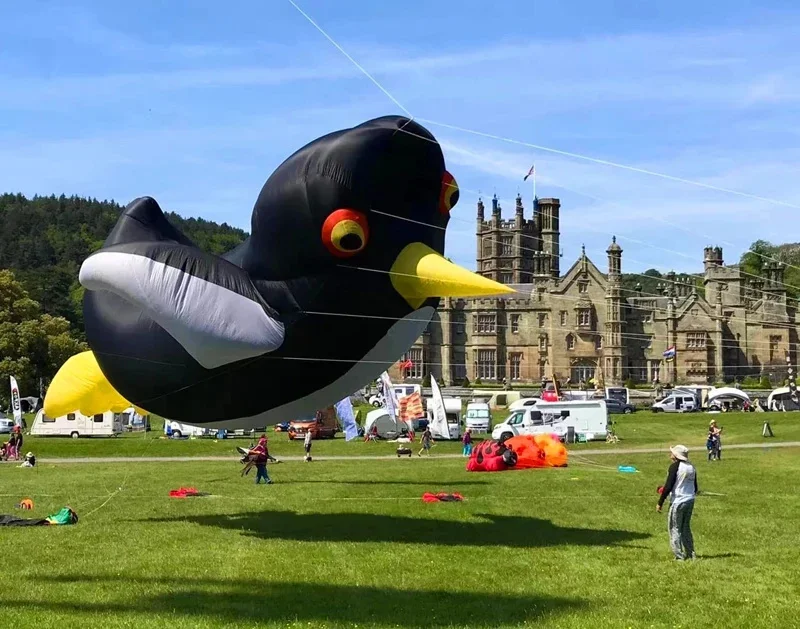 450cm 펭귄 연 날리기 부드러운 연 펜던트 풍선 연 야외 게임 연 바람 연 어린이를위한 연 나비 에어 텐트