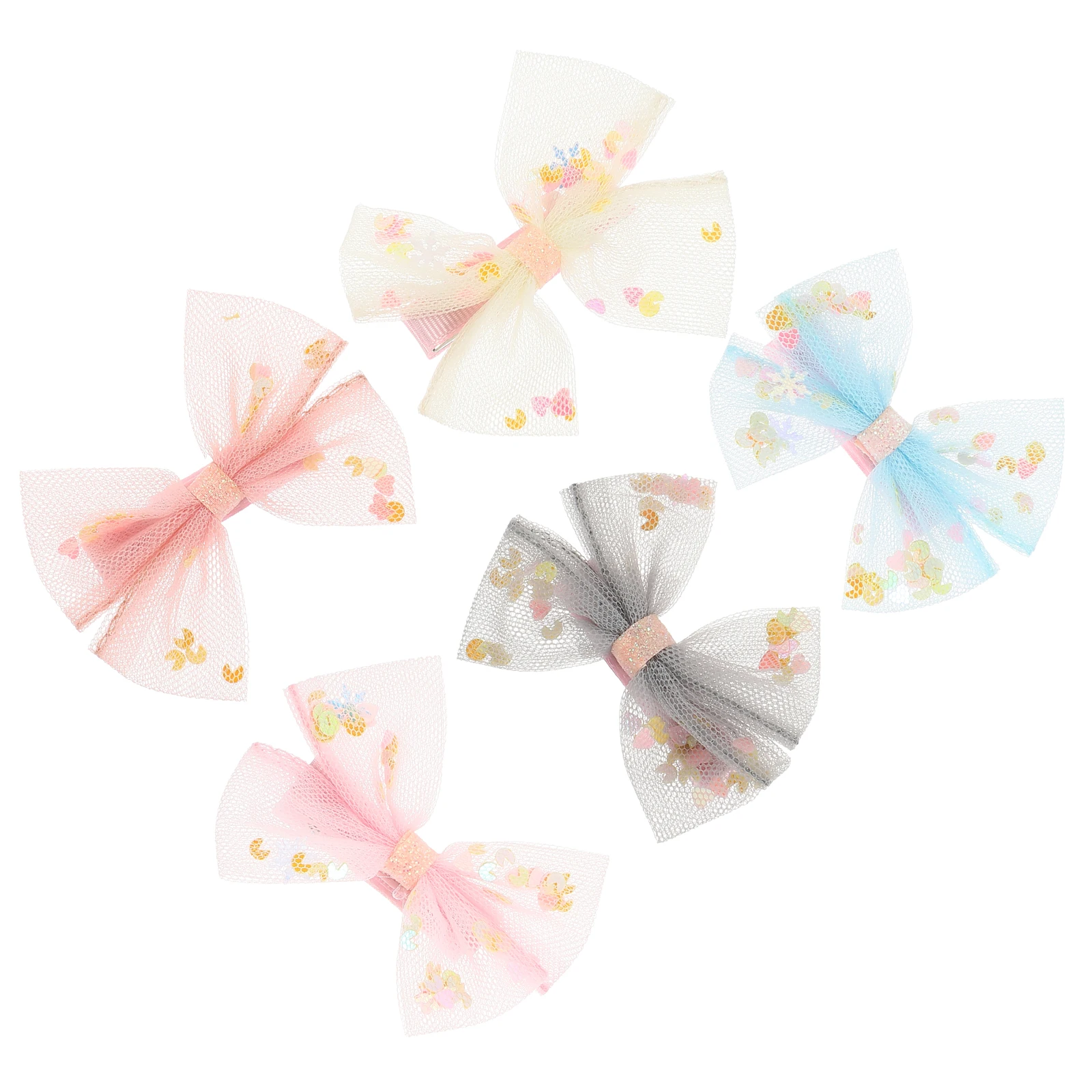 

15 pcs Hair Clips Fabric Mesh Bows Baby Girl Toddler Accessories Sequins Durable Beautiful Birthday Party Christmas