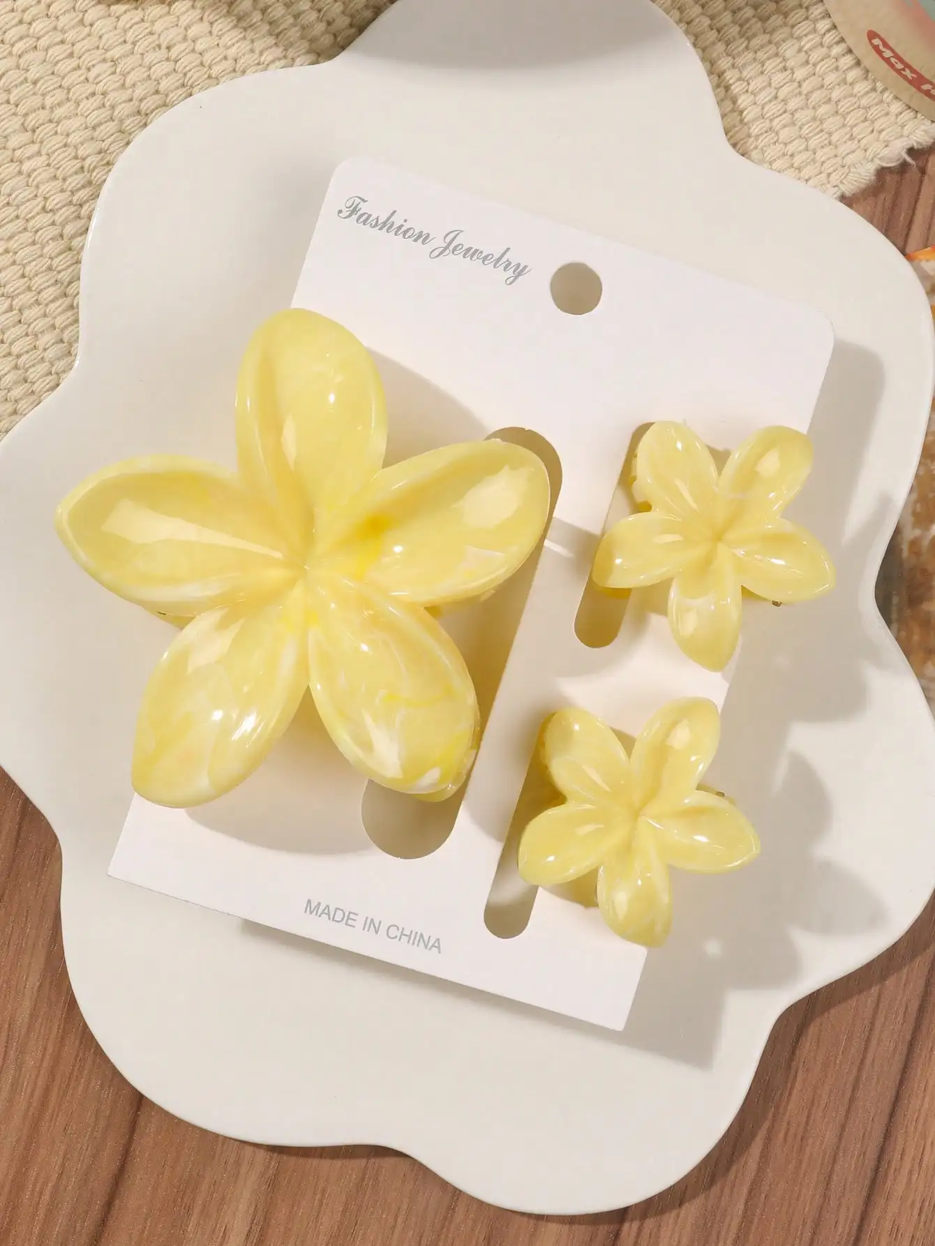 3 Stück rosa Blumen-Haarklammern, hawaiianische Hibiskus-Haifisch-Clip, niedliche modische Haar-Accessoires, Geschenke für Frauen und Mädchen – Detail 8