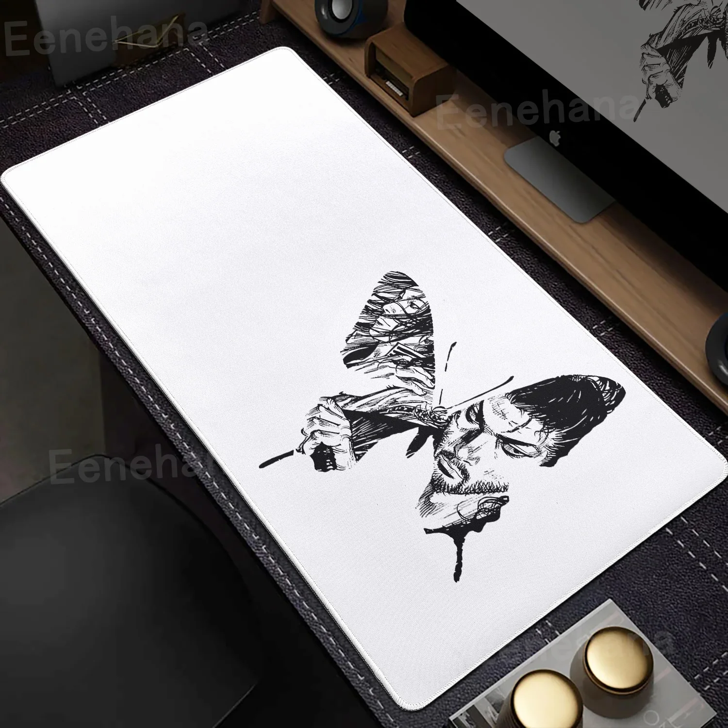 Samurai MousePad Computer Laptop Wanderer Miyamoto Musashi Desk Pad Xxl Comic Mouse Pad PC Gamer Pad Computer Game Accessories