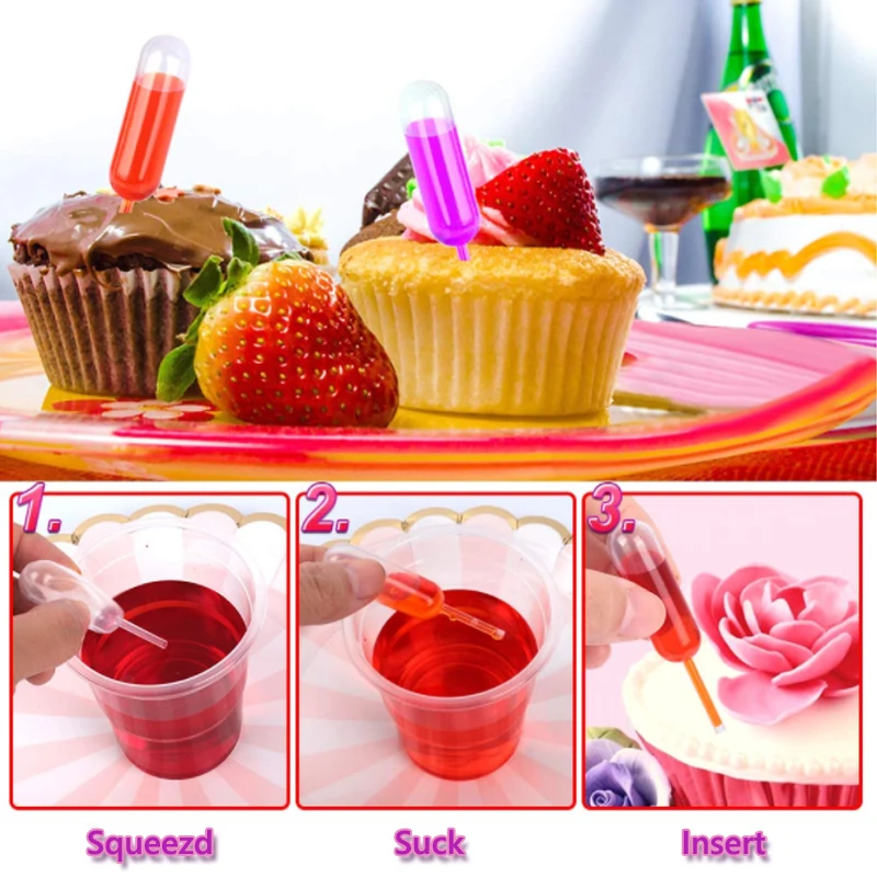 50/100pcs 4ml Sauce Droppers For Cupcakes Ice Cream Sauce Ketchup Pastries  Stuffed Dispenser Mini Squeeze Transfer Pipettes