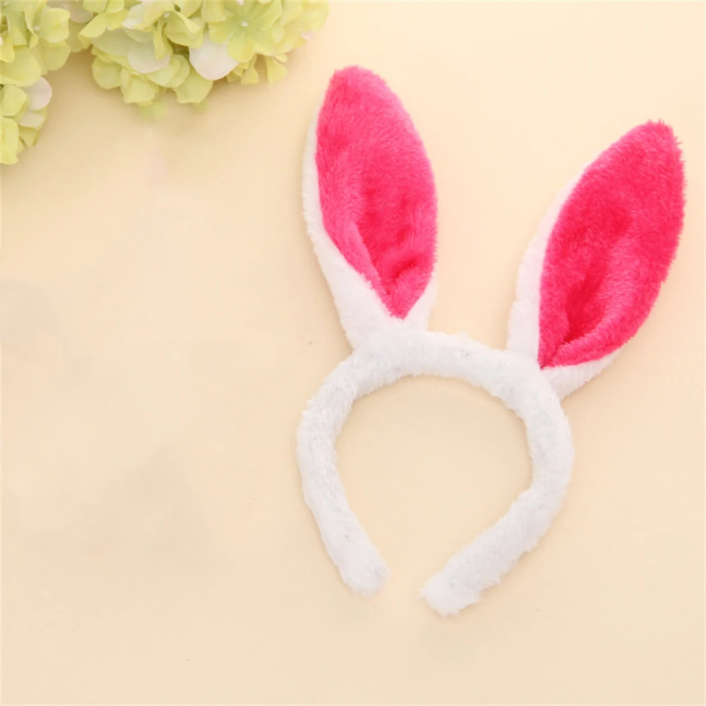 Cute Plush Bunny Ear Hairband Easter Accessories for Women Adult Children Rabbit Ear Headband Dress Costume Party Supplies