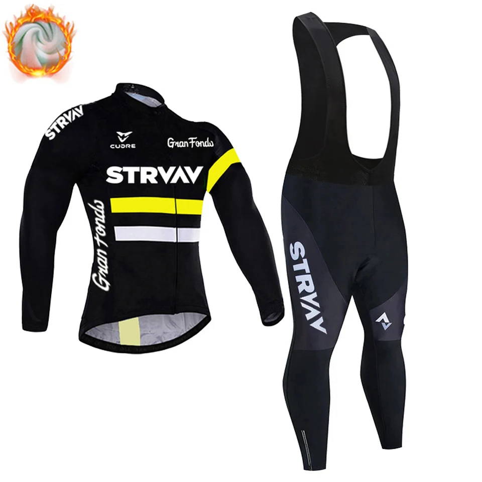 

STRVAV-Cycling Jersey Clothing Set for Men, Bicycle Jacket, Long Sleeve, Breathable, MTB Sportswear Suit, Winter, 2023