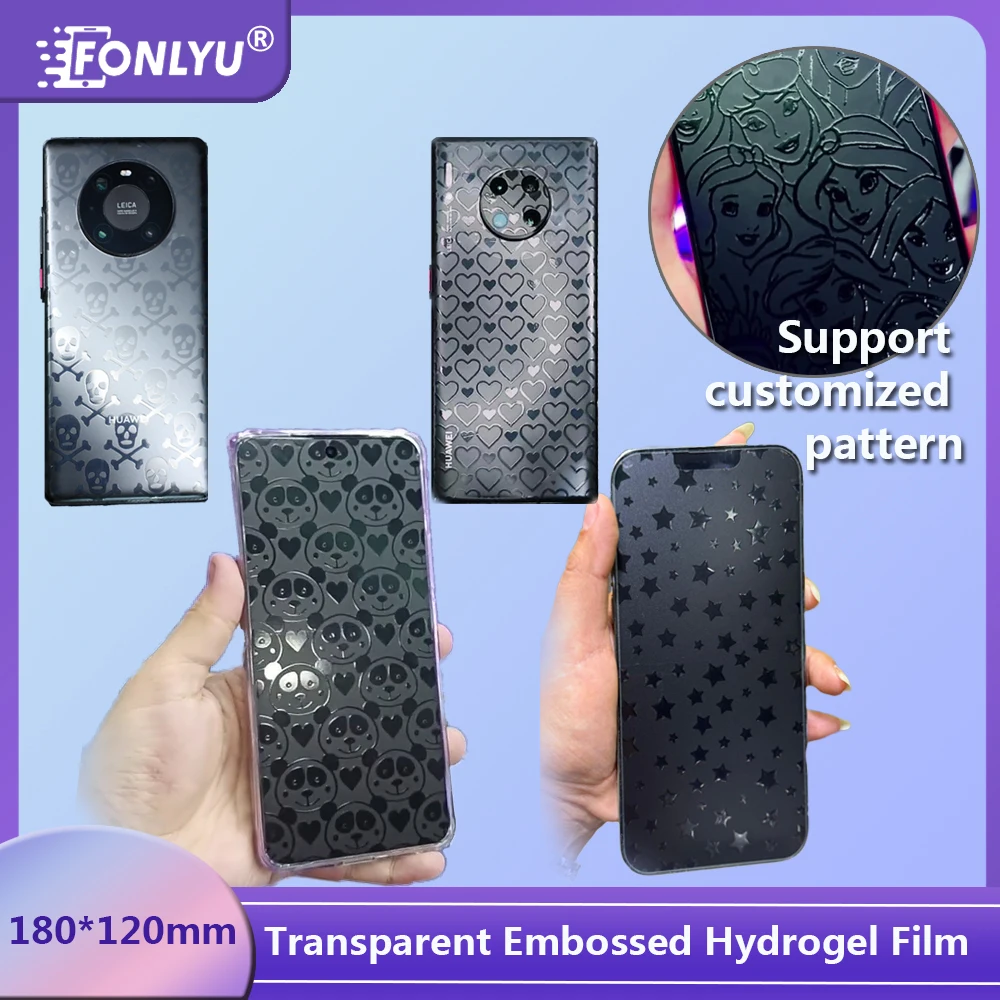 

FONLYU Transparent TPU 3D Relief Back Hydrogel Film Screen Protector Rear Skin For Cellphone Decorative Sticker Cutting Machine