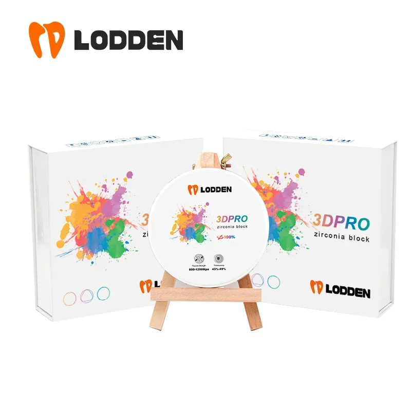 Lodden 3D โปรทันตกรรมเซอร์โคเนียบล็อกหลายชั้น12มมวัสดุทันตกรรมฟันปลอมสำหรับระบบเปิด CAD CAM สี Vita16