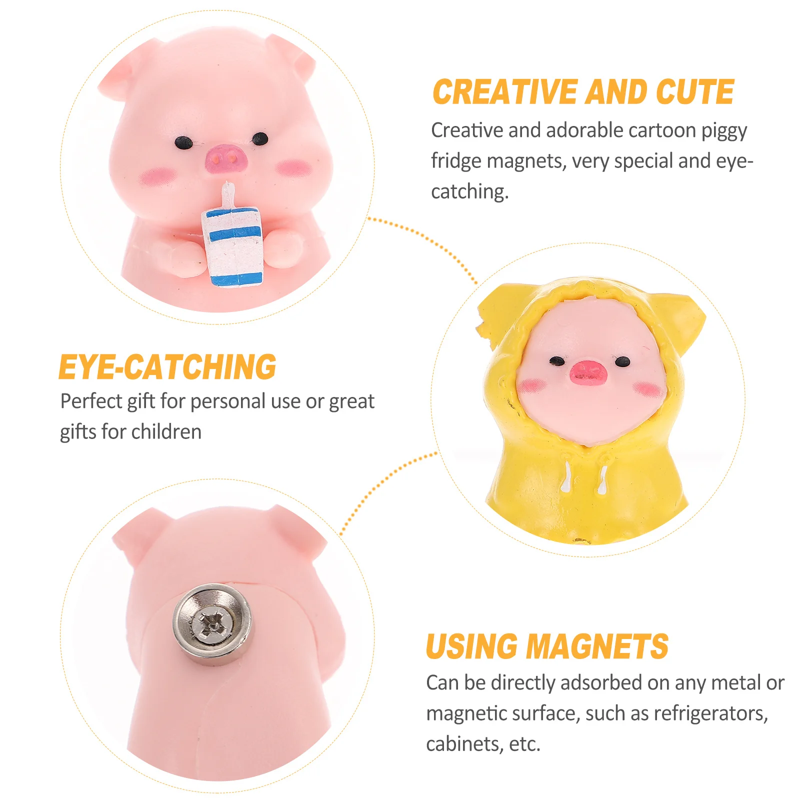 

6Pcs Piggy Cartoon Fridge Magnets Animal Magnetic Stickers for Refrigerator Kitchen Accessories Fridge Magnet Gifts