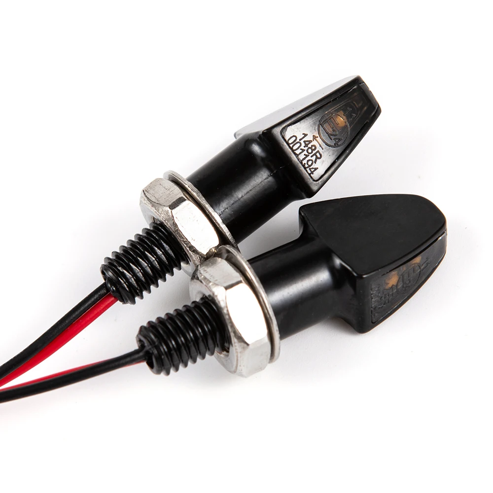 M8 E-Mark 12V Mini Motorcycle LED Turn Signal Lamp Motorbike Amber Indicators Lights Universal Mini Lamp 8mm
