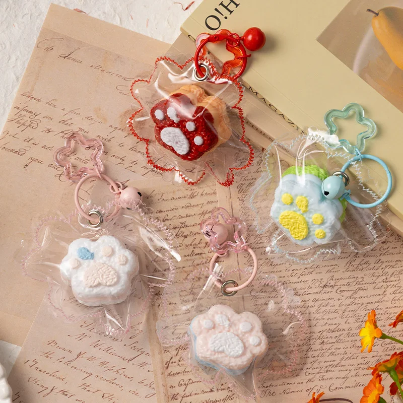 Mini Cute Cat Paw Stress Relief Press Toy Edge-sewn Soft Rebound Decompression Fun Relax Toys Backpack Accessory Birthday Gifts