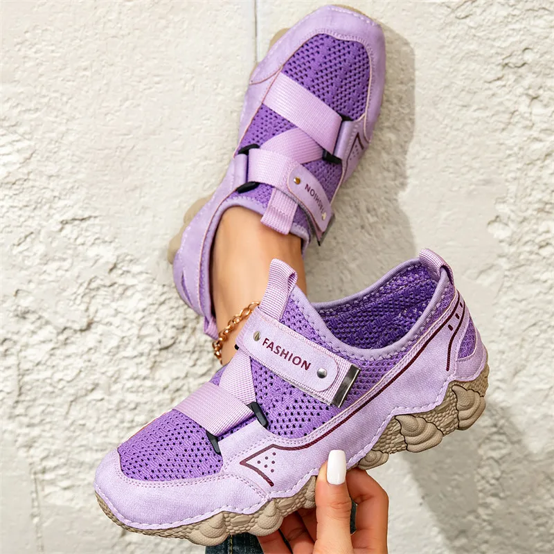 

Summer Purple Women's Outdoor Sandals Platform Non-slip Travel Shoes Women Comfort Mesh Shoes Woman Hiking Sandals Size 36-42