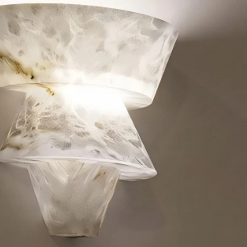 مصباح جداري من الرخام الإسباني مصباح جداري 3 إضاءة لتزيين الحائط وغرفة النوم وغرفة المعيشة وتركيبات ديكور المنزل الداخلي #6