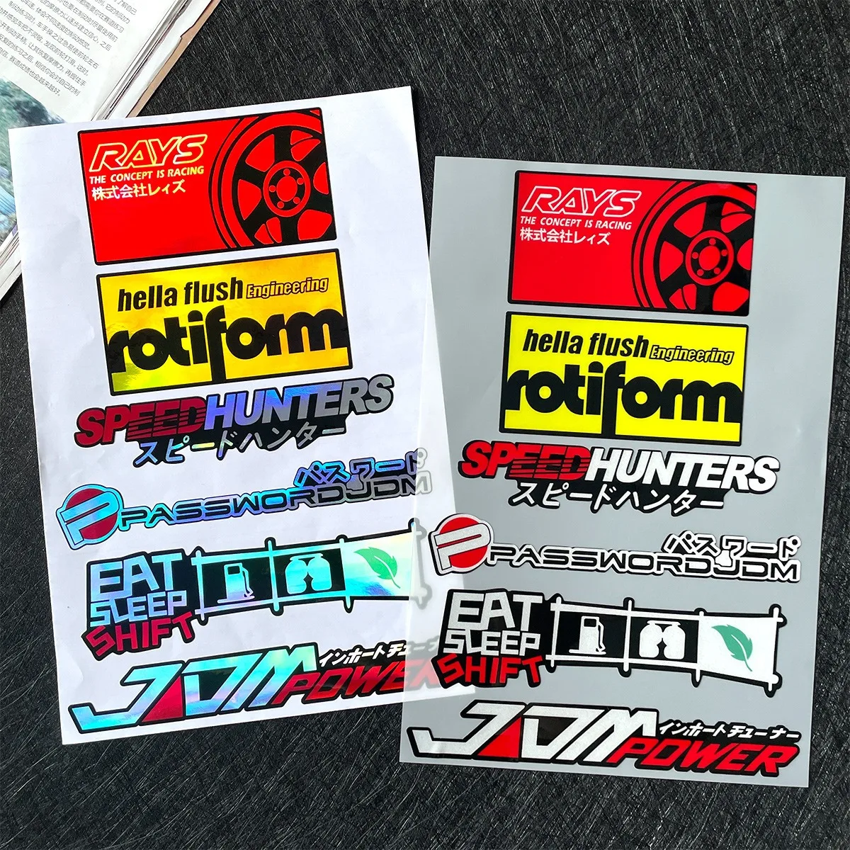

Motorcycle Stickers, Laser JDM Style Car Window Glass Stickers,Off-road Vehicle, Scooter, Bicycle Modification waterpro Stickers