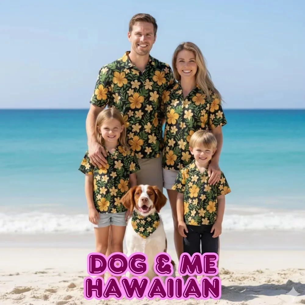 2026 Summer Hawaiian Children's Shirt Blouse Tropical Simple Pattern Beach Vacation Flower Parent Child T-Shirt Men's Sports Top
