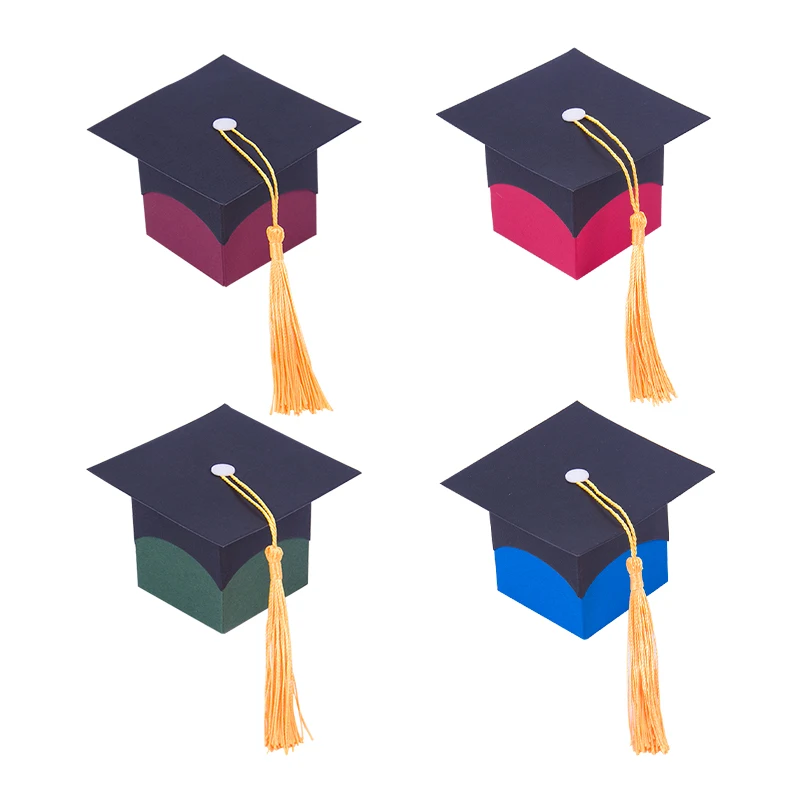 

10Pcs Graduation Celebration Supplies Graduation Doctor Hat Cap Candy Cookies Box Box Gift Packaging Box Party Decoration