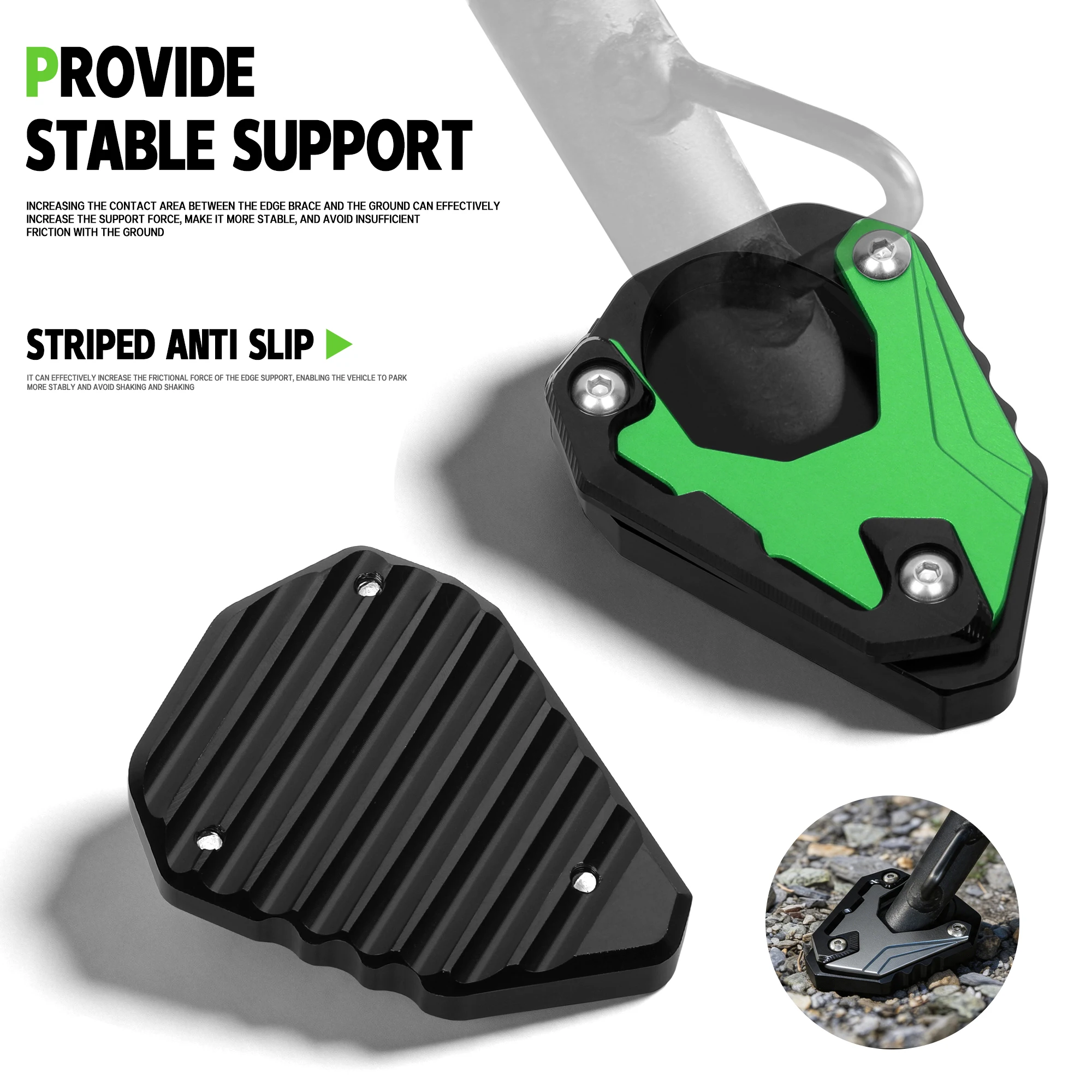 For ZX4R ZX4RR ZX-4RR ZX-4R ZX4rr ZX25R Motorcycle CNC Kickstand Foot Side Stand Pedal Extension Pad Support Plate Enlarge