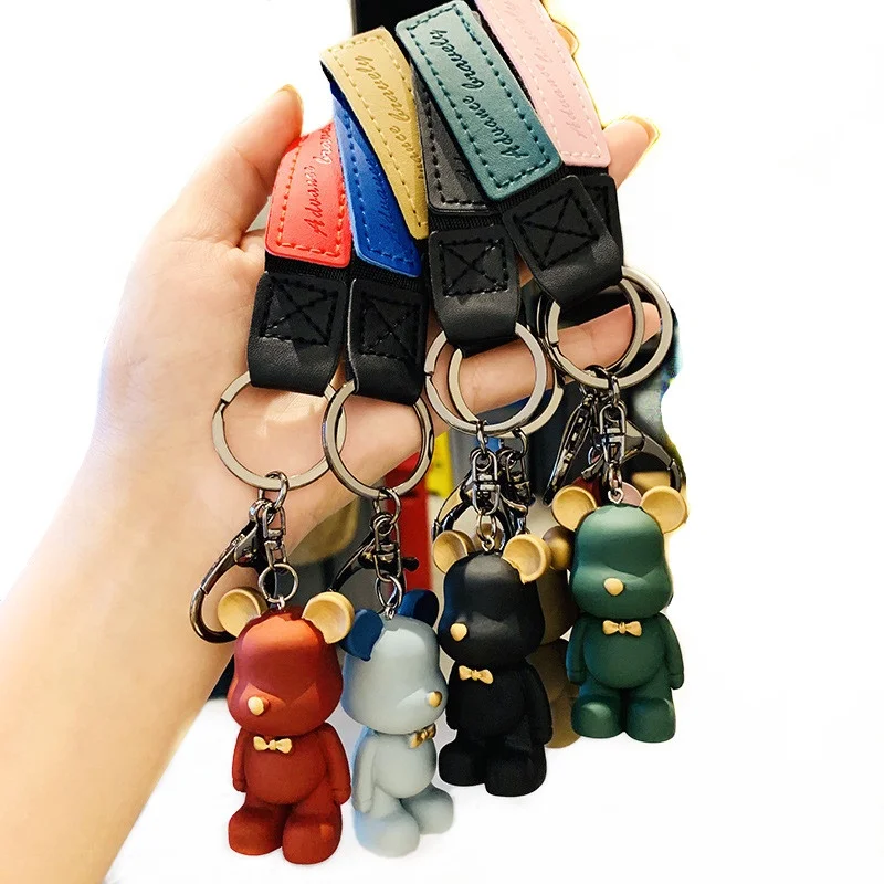 

O Cartoon French Fighting Dog/Violence Bear Women Men Keychains /Phone/Bag Pendant Car Ornament Charms Children Couple Gift Toys