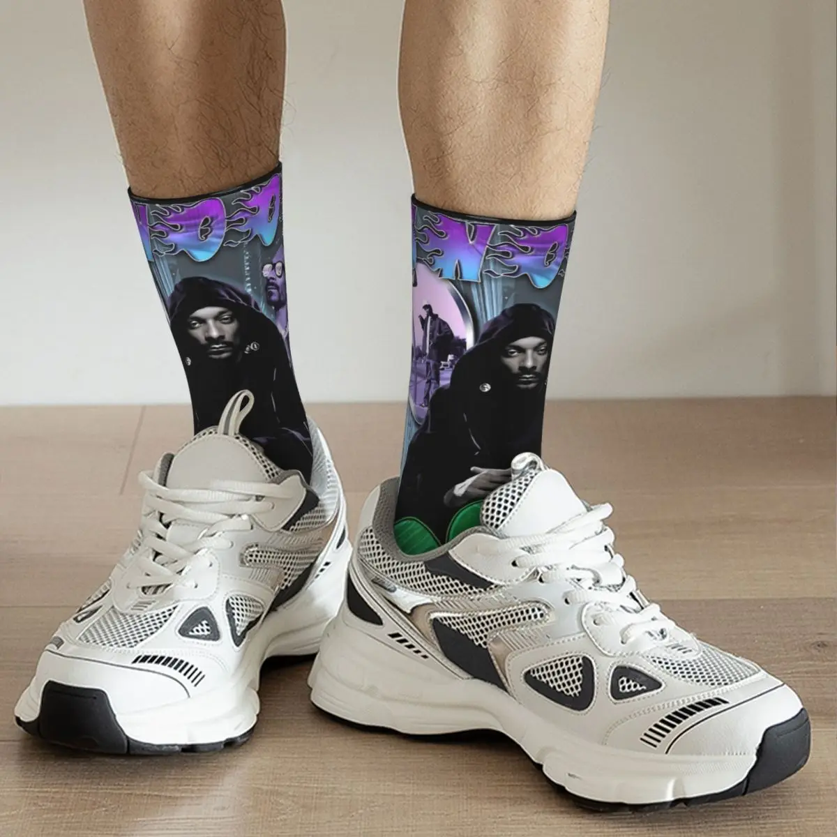 Lässige Snoop Doggy Style Skateboard Socken 2024 Tour Polyester lange Socken für Frauen Männer atmungsaktiv