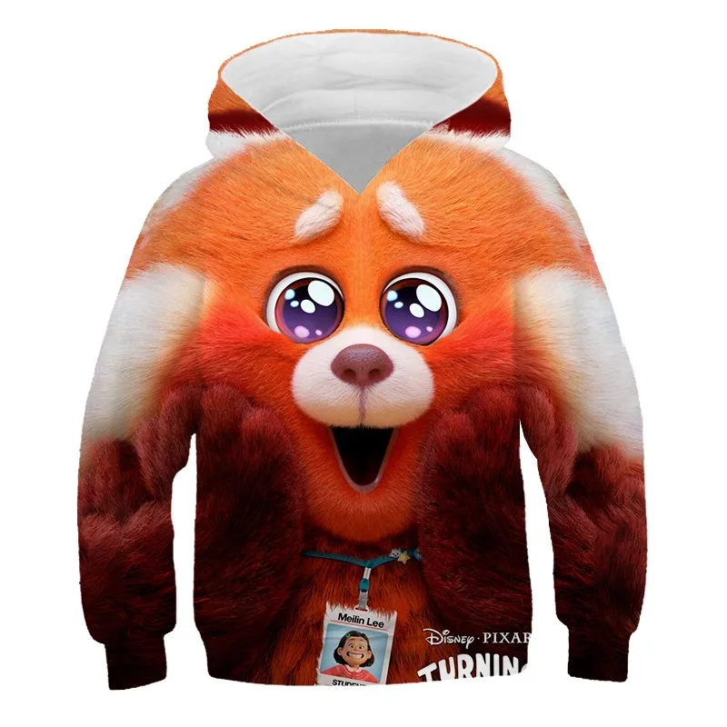 2024 Autumn New Fashion Casual Hooded Sweatshirt Cartoon Animation Movie Series Turning Red Youth Metamorphosis Printed Hoodie