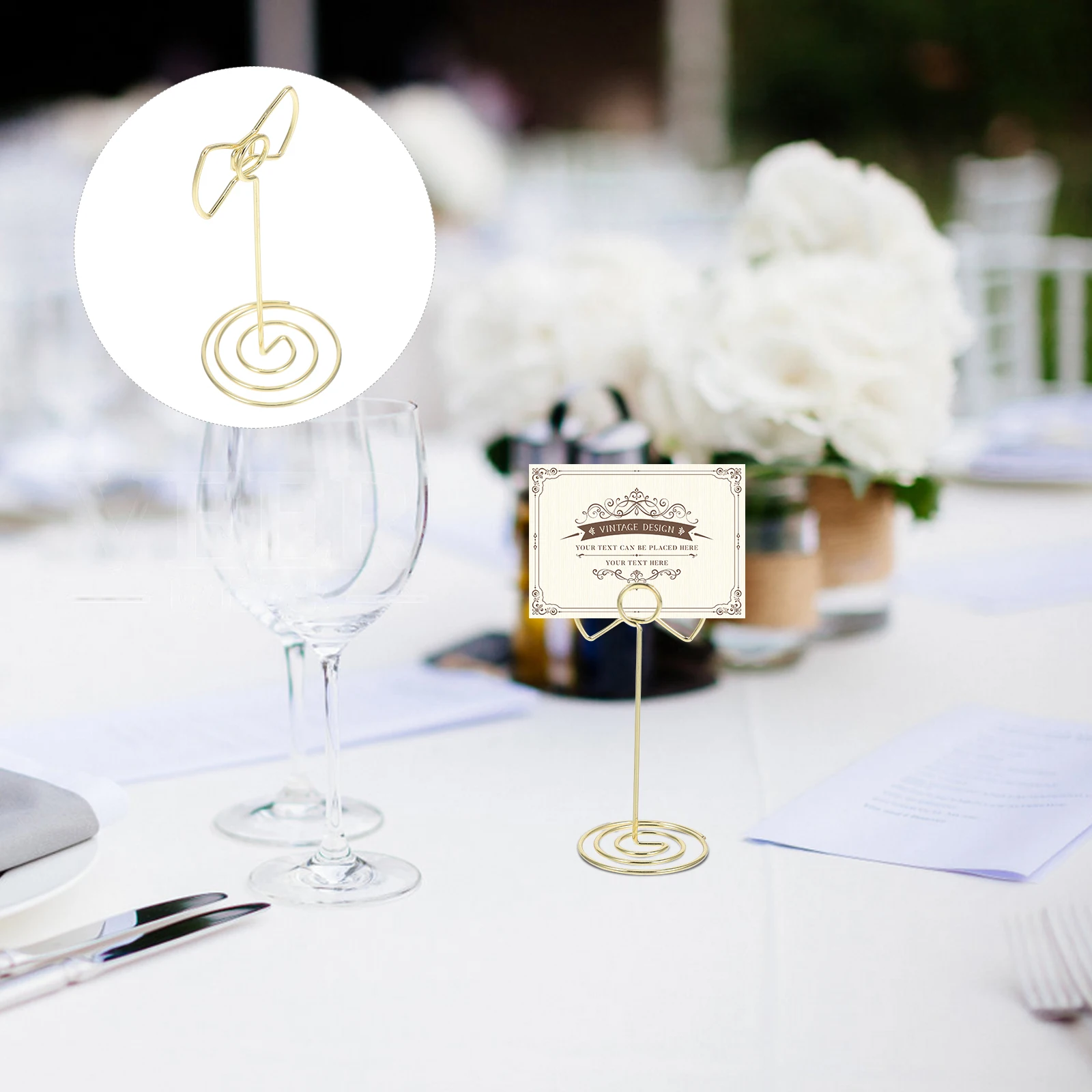 

10pcs Bow Tie Table Number Holders Silver Name Card Stand Memo Clips Picture Photo Stand For Wedding Office Use