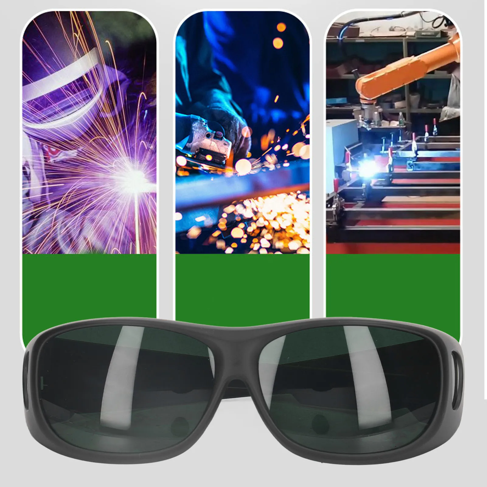 

ZK30 Welding Glasses Lightweight Anti Scratch PC Nylon UV Resistant Welder Glasses for Electrowelding Dark Green IR5.0