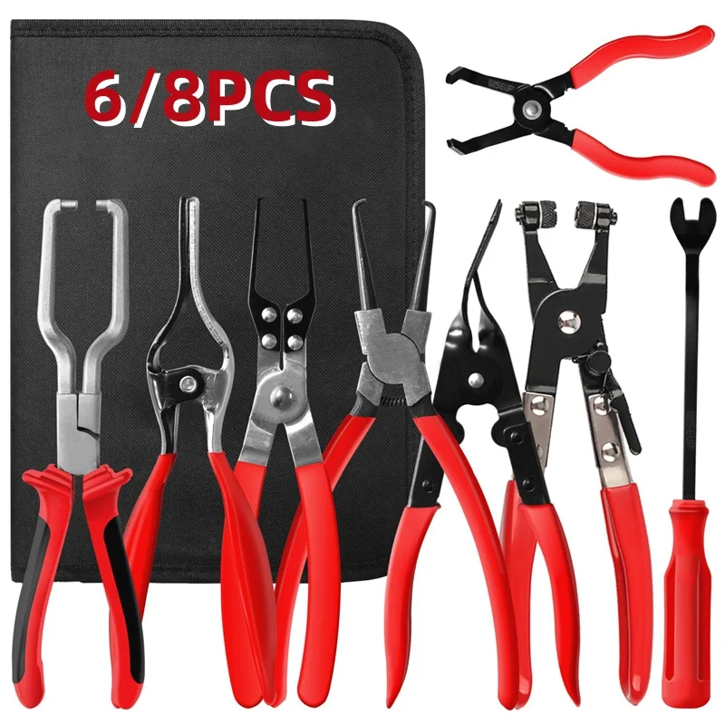 

Fuel Line Disconnect Pliers Set Auto Wire Stripping & Cable Separation Tool Kit Plastic Clip Remover Crowbar for Car Repair