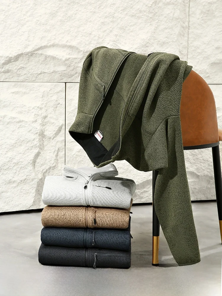 

Мужская вязаная куртка из ионной ткани FCE для активного отдыха, повседневная, приталенная, с длинными рукавами, на молнии, без капюшона, для осени и зимы