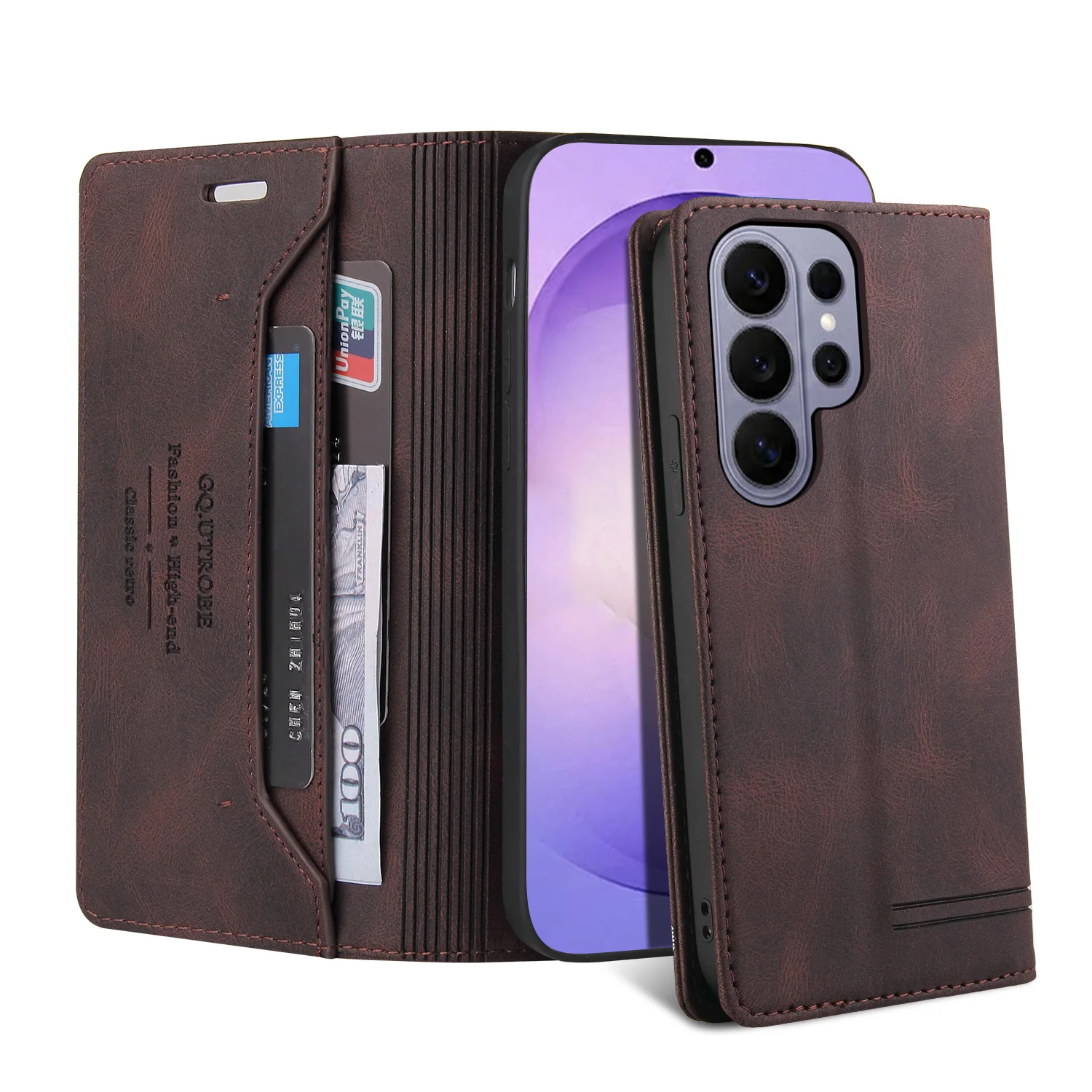 Luxus-Brieftaschenhülle mit Kartenfach, RFID-Blockierung, magnetischer Klapphülle aus Leder für Samsung Galaxy S26 Ultra S26 Plus S26 Cover Shell – Detail 15