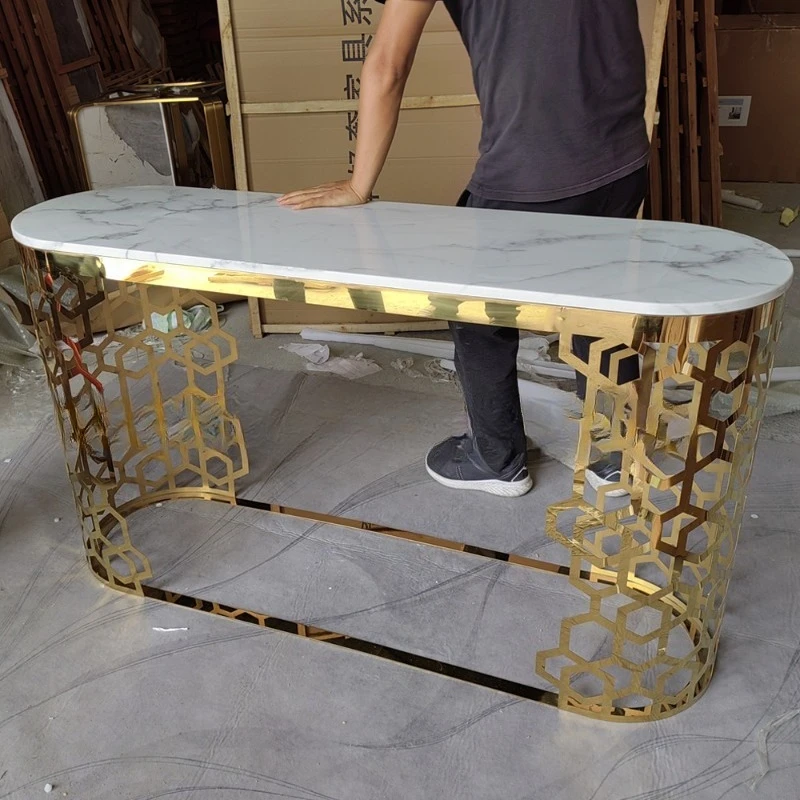 

Light luxury marble entrance table Hong Kong style aisle against the wall corridor display stand lobby
