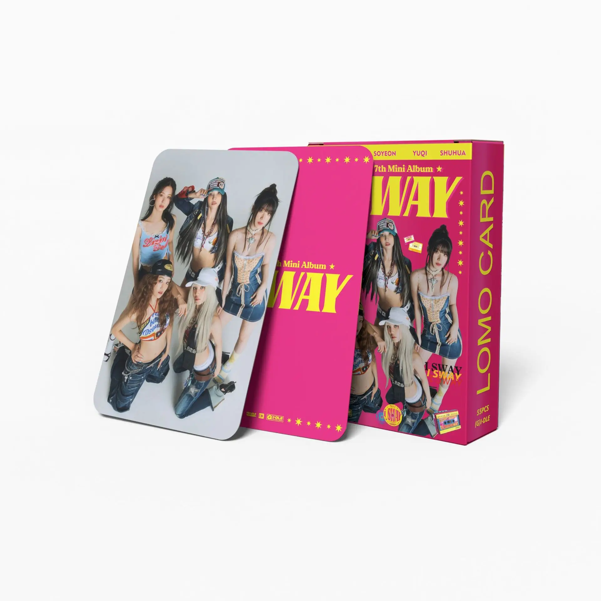 Kpop GIDLE Album I SWAY Boxed Card 55pcs/Set Wysokiej jakości HD Photo Double Sides Printing Korean Style LOMO Card YuQi Minnie Gift