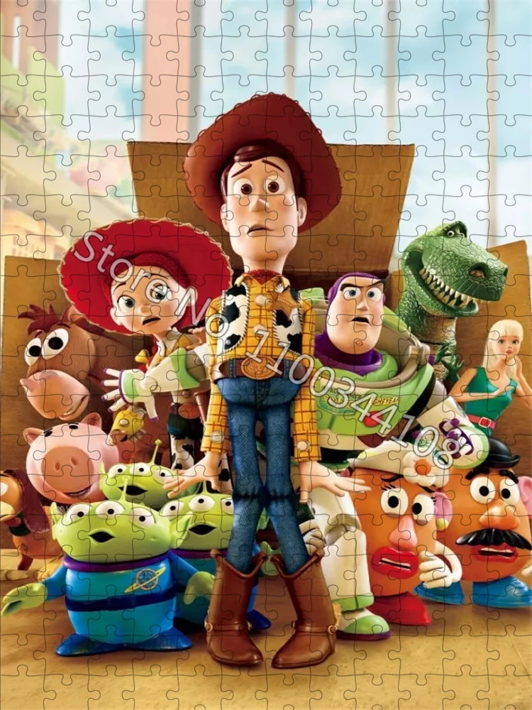 Toy Story Jigsaw Puzzle Disney Cartoon Movie 35/300/500/1000 Pieces Wooden Puzzles Diy Children's Educational Toys Family Game