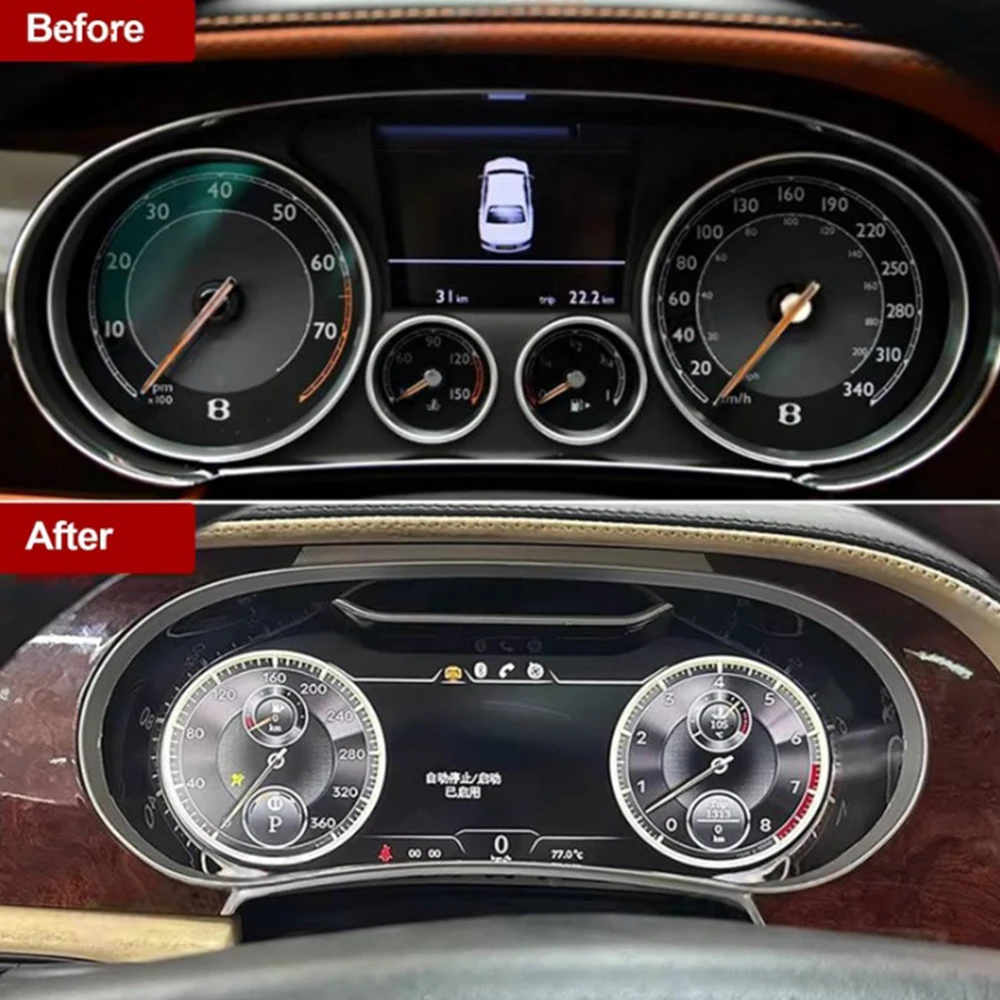 Digital Cluster Speedometer Instrument Panel Old To New Screen for Bentley Cotinental