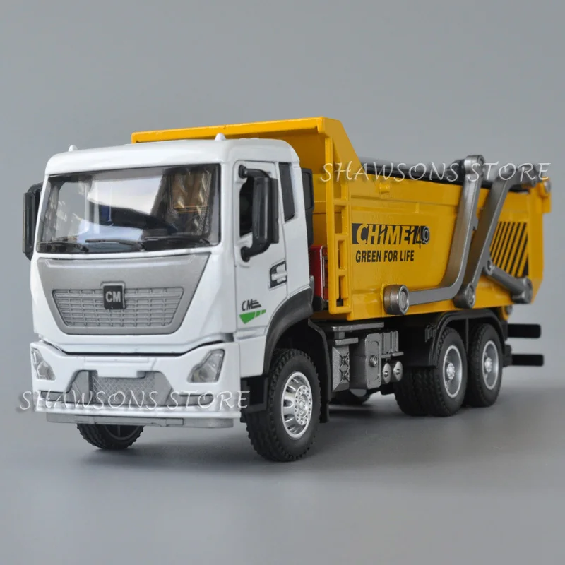 1:43 Scale Diecast Engineering Vehicle Model Toy Tipper Dump Truck Miniature Replica Pull Back With Sound & Light