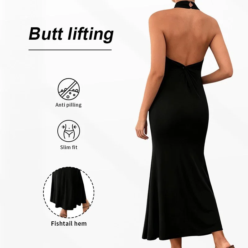 Maternity Clothing Fashion Skirts Backless Halter-Neck Maxi Dress Solid Color Casual Dresses Summer Pregnant Woman