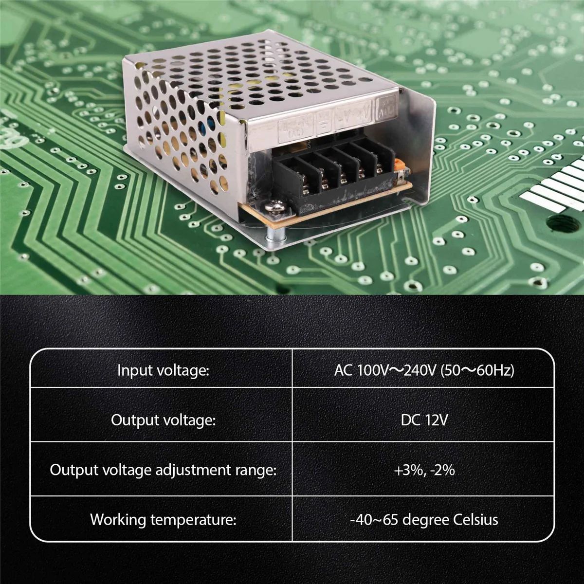 AC 100V ~ 240V a DC 12V 3A 36W Interruptor de transformador de voltaje Fuente de alimentación de tira LED