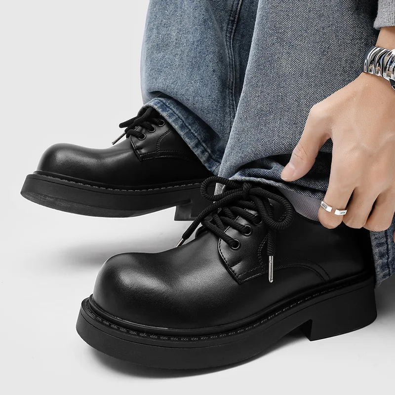 

High Quality Men's Sneakers and Casual Shoe British Big Head Derby Shoe Tooling Shoe Business Dress Shoes for Men Zapatos Hombre