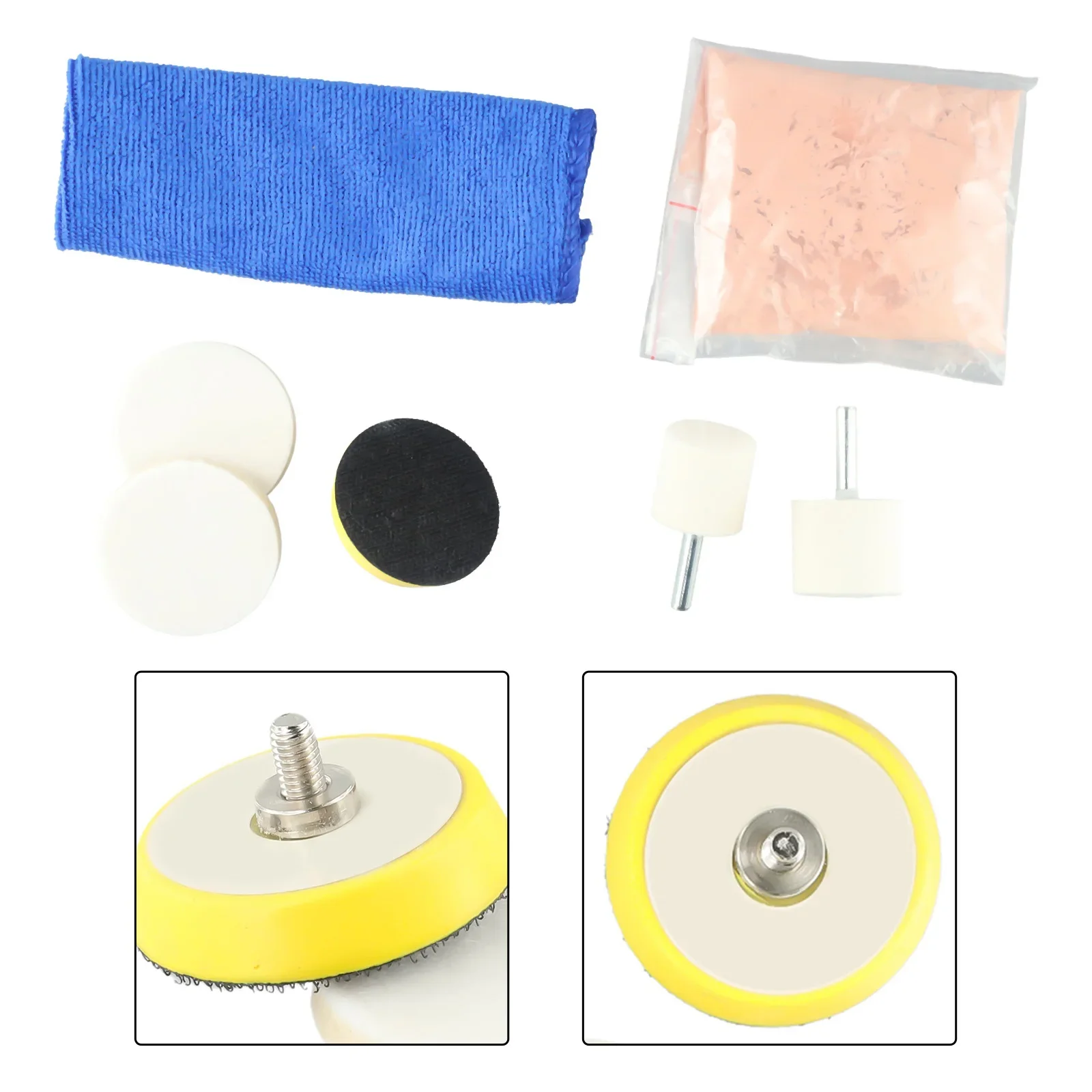 Complete Car Windscreen Scratch Remover Kit for Glass Polishing with 50g Cerium Oxide and 2 Wool Polishing Pad