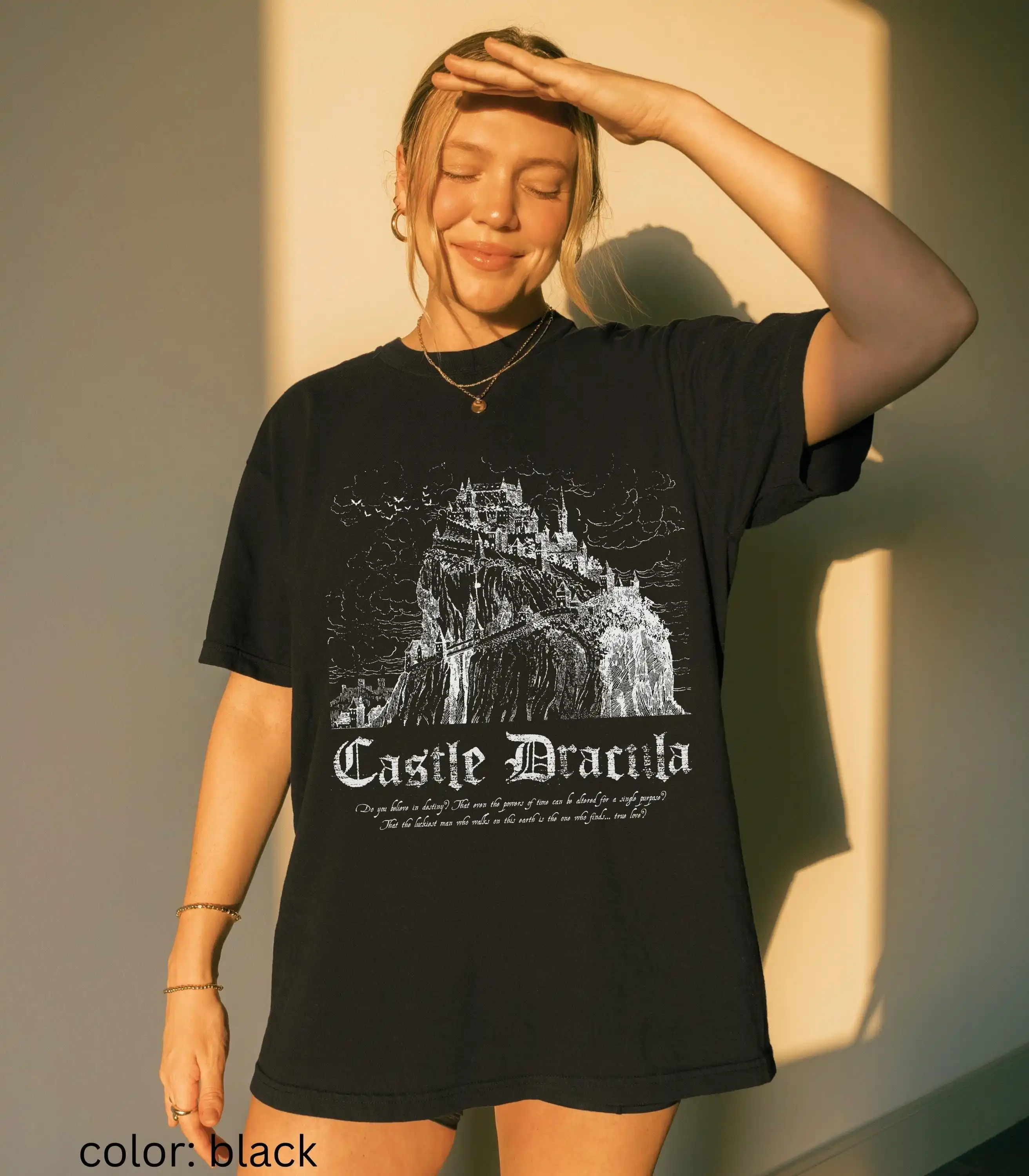 Bram Stoker's Castle Dracula King of Vampires Tee Shirt Morally Grey Villain Classic Horror Movie Bats Dark Romance T-shirt