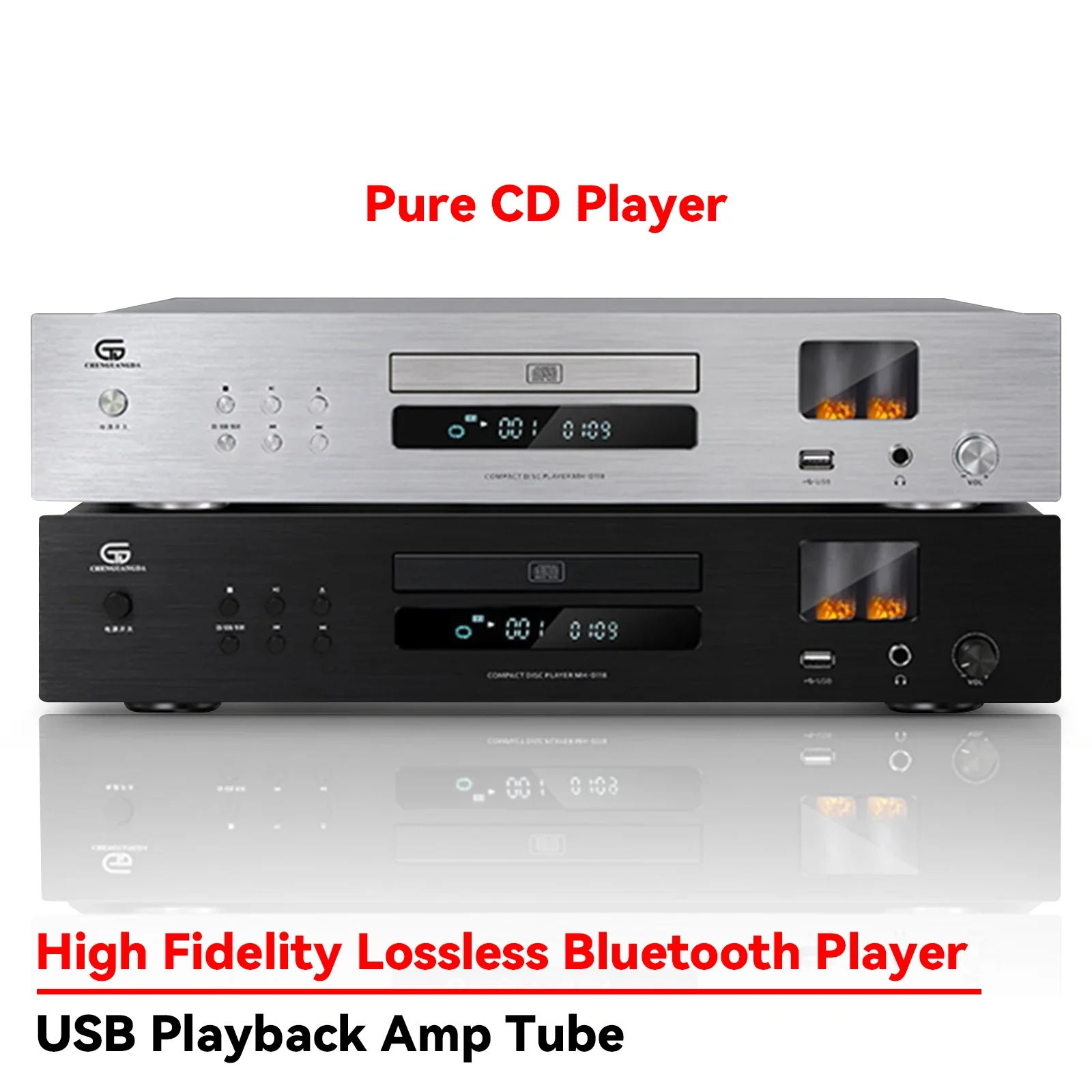 

AMXEKR HIFI CD Player High-fidelity Lossless Bluetooth Player Pure CD Player USB Playback Amp Tube