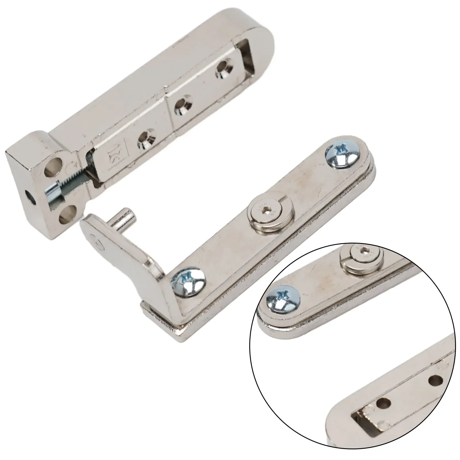 Hinge Shaft Door Hinge Heaven Earth Hinge Angle 110° Silver Color Three Dimensional 1 Sets 10*24cm Home Accessories