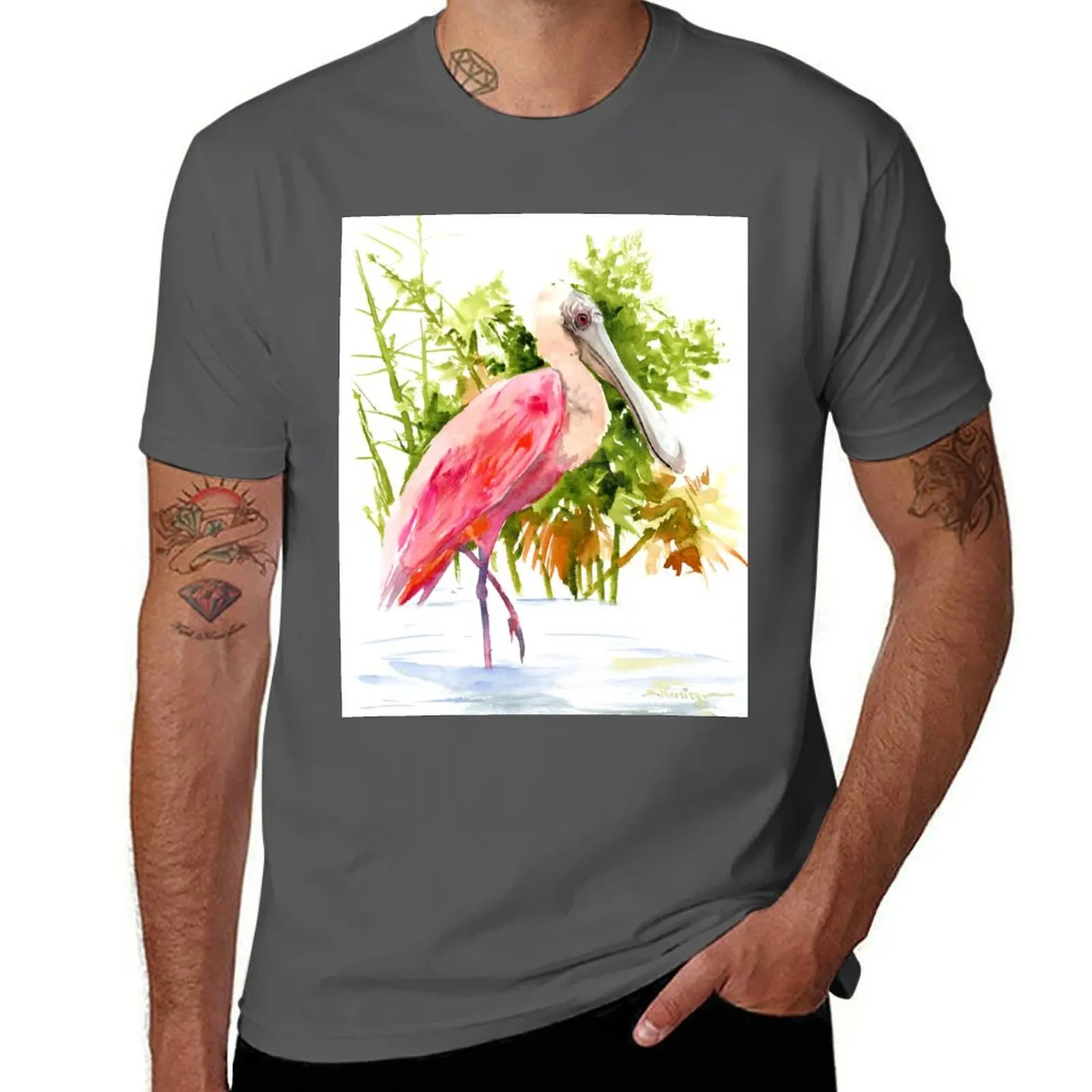 

Roseate Spoonbill T-Shirt Casual Loose Daily Wear T-Shirt
