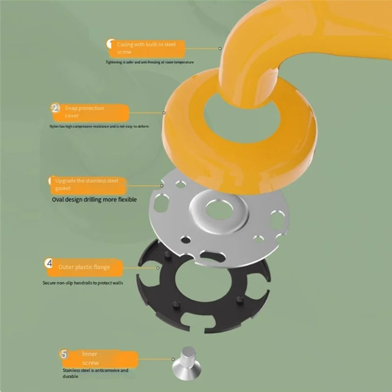 BBNV-Armrest Of Anti-Fall Handle Anti-Skid Toilet Handrail Suitable For The Elderly Bathroom Accessories