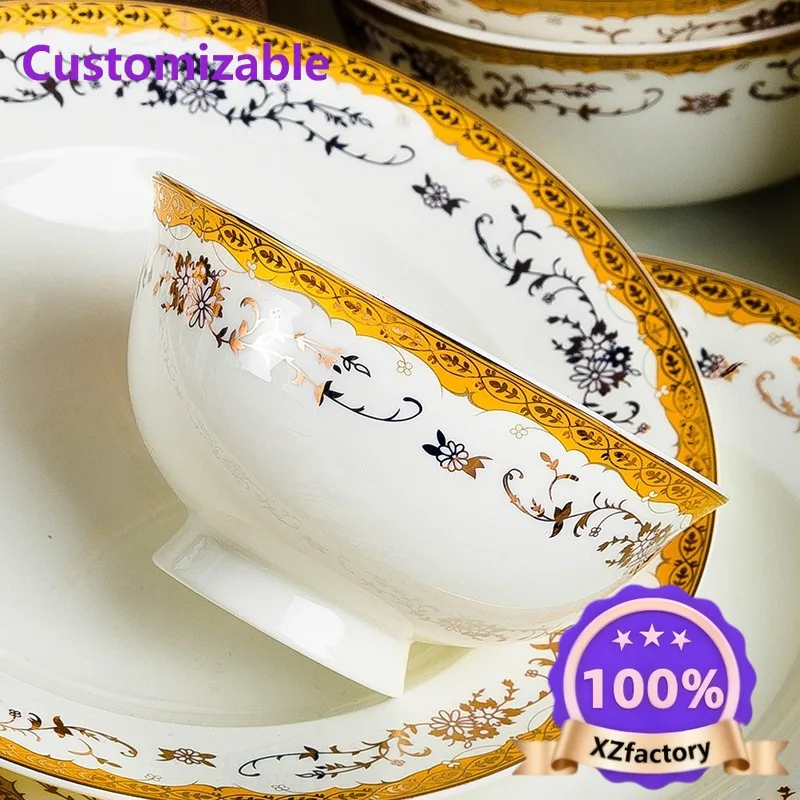 Factory Direct 2026 Top Porcelana blanca, juego de vajilla, vajilla para el hogar, porcelana de hueso, hotel, antiescaldado, caj