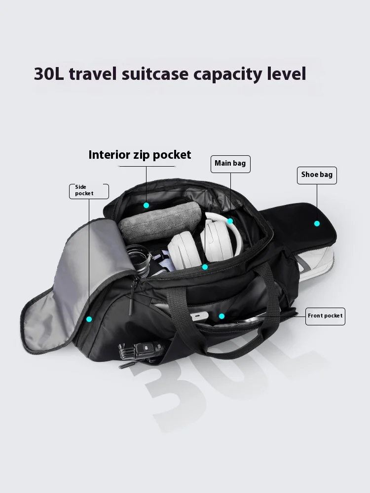 Mark Ryden 30L Men's Travel Duffel Bag Multi-Pocket Luggage Tote with Shoe Compartment for Camping, Gym and Trips view 3