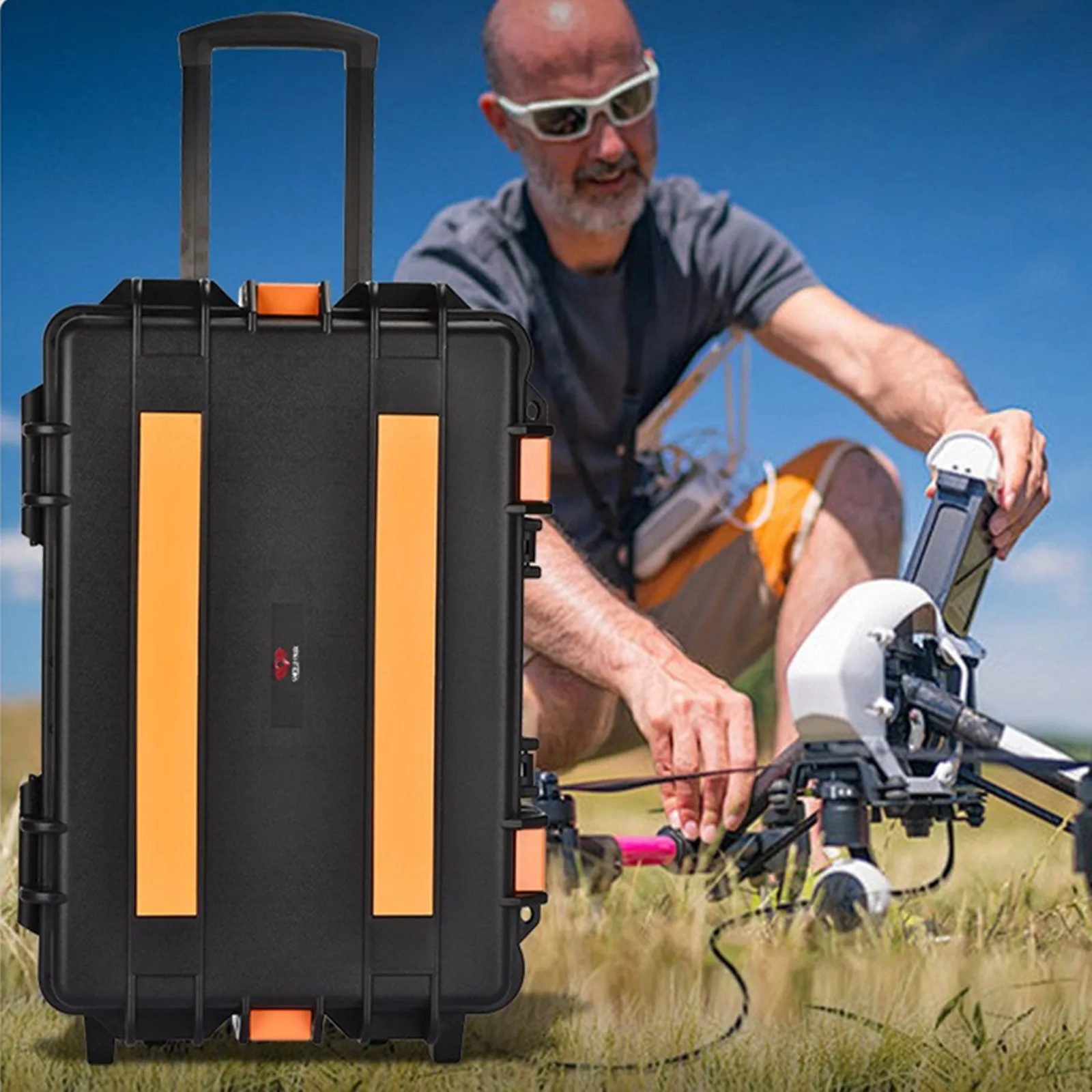 

Durable 2-Wheel Trolley Case Safety Protection Suitcase Instrument Take Care Tool Rod Box Sealed Storage Outdoor Travel Toolbox