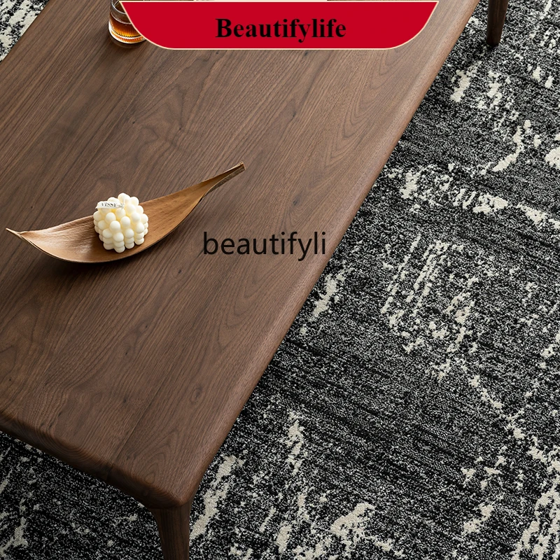 

North American black walnut coffee table Nordic all solid wood living room tea table Japanese simple log edge table G1218