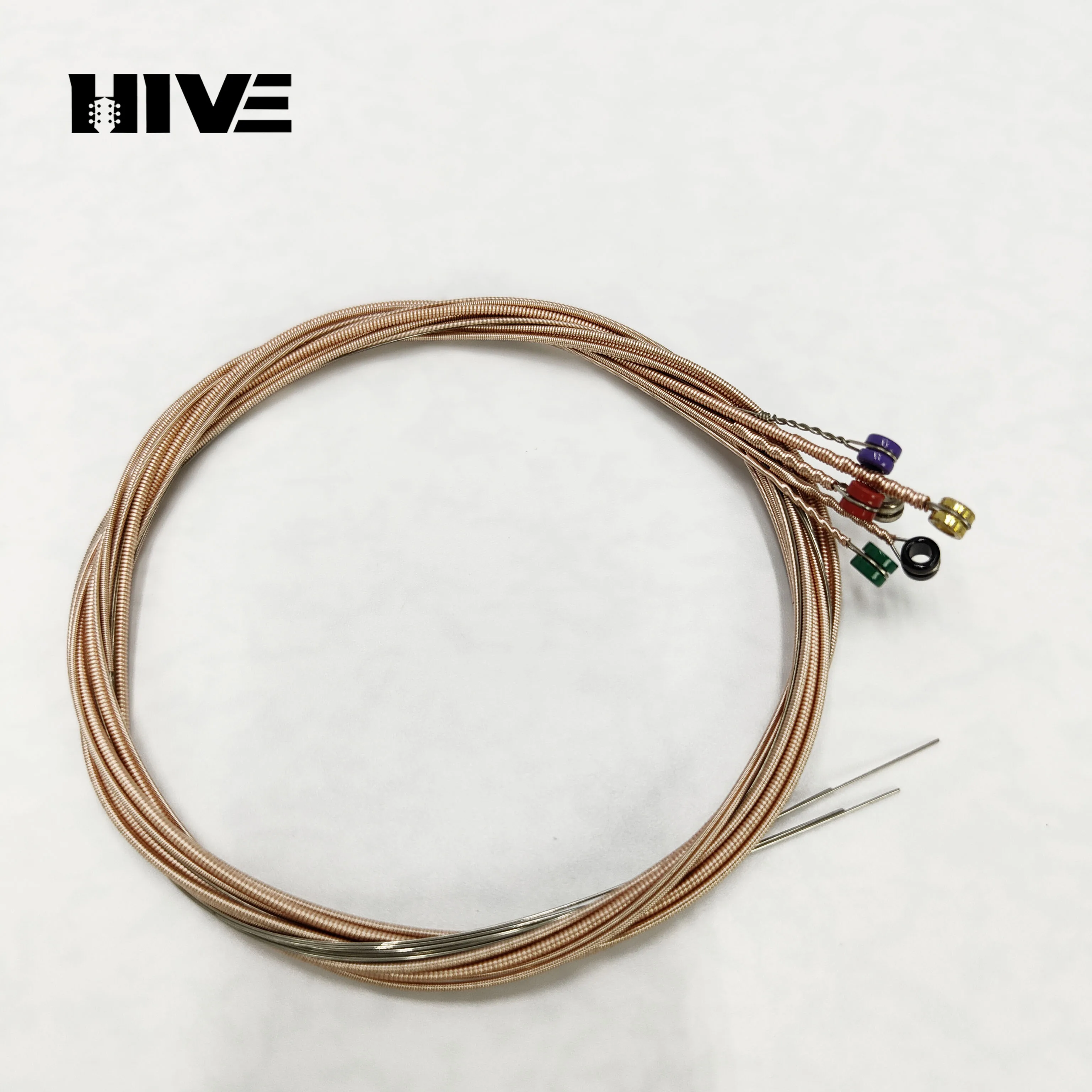 

6Pcs/set Acoustic Folk Guitar String Color Head Design Hexagonal Steel Core 1-6 Classic Guitar Strings Steel Wire String